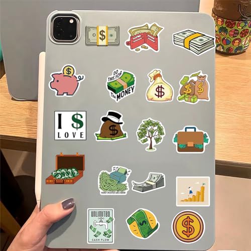 Money Wealth Stickers |50Pcs Dollar Treasure Waterproof Vinyl Decals - color: Money Wealth