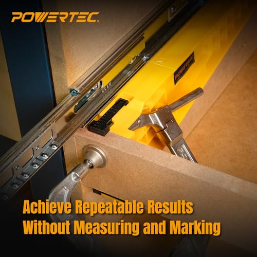 POWERTEC Drawer Slide Jig Set – Drawer Slide Installation Tool for Cabinets Desks Dressers Kitchen Drawers and Woodworking Projects – Supports Framed & Frameless Cabinets (72349) - style: Drawer Slide Jig Set