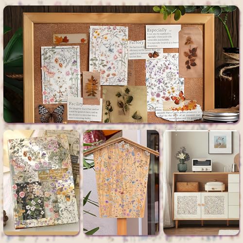 WANDIC 3 Sheets Rub On Transfer Stickers, Flower Pattern Waterproof Decals Furniture Craft Embellishments for DIY Scrapbooking Photo Albums,15 * 30cm - color: Small Flower