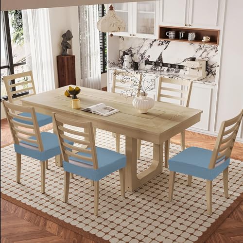 Smiry Waterproof Seat Covers for Dining Room Chairs, Set of 2 - color: Airy Blue, size: Set of 2