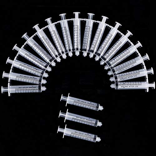 TecUnite 10 ml 20 Pack Plastic Syringes Without Needle for Liquid and Craft - size: 10 ML
