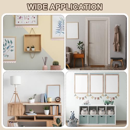 uxcell 6Pcs Decorative Wood Trim, Unfinished Scalloped Wooden Molding Trim for DIY Craft, Home Wall Cabinet Shelf Window Door(11.81" x 3.54") - size: 11.81" x 3.54"