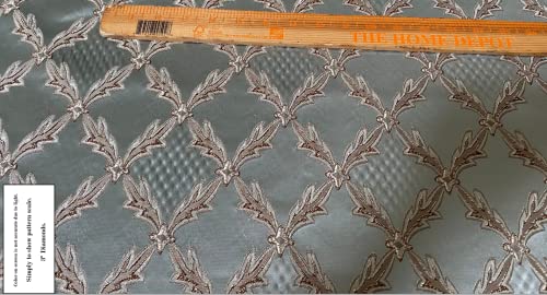 54' Renaissance Jacquard Drapery Upholstery Damask Stripe Diamond Fabric | Sold by The Yard (Diamond RED), (Renaissance001) - color: Diamond Red