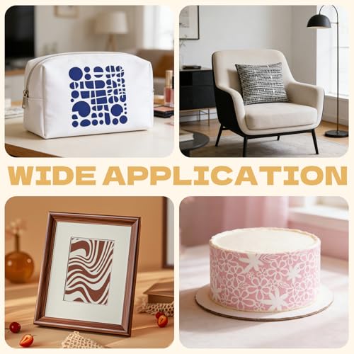 20 Pcs Stencils for Painting Mixed Size Abstract Texture Stencils Geometric Patterns Featuring Line Stripes Floral Textures for Painting on Walls Wood Canvas Furniture Decor - style: Style 3
