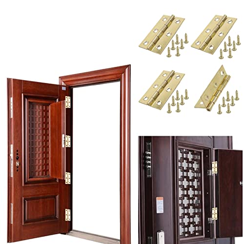 4 Pack Brass Cabinet Hinges 2.5 Inch for Cabinets and Furniture - size: 2.5inch