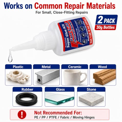 2 Pack Super Glue Kit, 2 x 1.06 fl oz Thin Liquid CA Glue, Anti-Clog Caps - size: 2 Pack