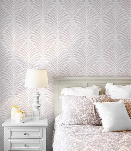 Safiyya Peel and Stick Wallpaper Boho Contact Paper Pink Geometric Modern Wall Paper Self Adhesive Removable Wallpaper for Bedroom Vinyl Rolls 17.3"x78.7" - color: Pink and White, size: 17.3" x 78.7"