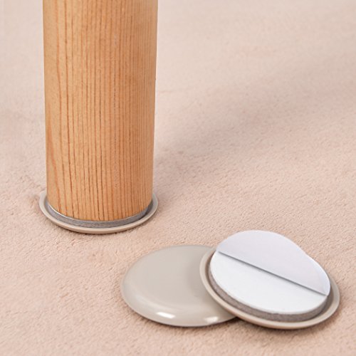 Ezprotekt 16 Pack Self-Stick Furniture Chair Leg Sliders for Carpet, 2-1/8" Self-Adhesive Round Furniture Movers Sliders, Carpet Chairs Furniture Glides, Carpet Moving Sliders Easily Move (Beige) - color: Beige, size: 2 1/8"