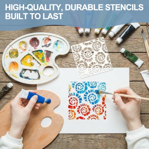 32-Piece Reusable Geometric & Textured Stencils Set – Perfect for Crafts, Painting, Walls & Furniture | Durable, Easy-to-Use Stencils for DIY Projects