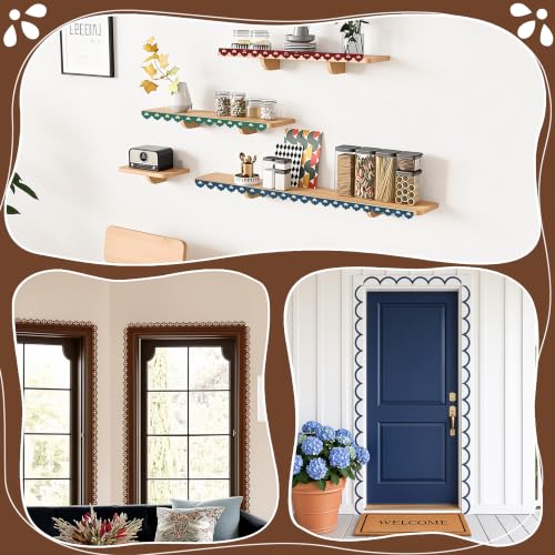 Unfinished Scalloped Decorative Wood Trim - color: small scalloped 15.7x1.57“-8pcs