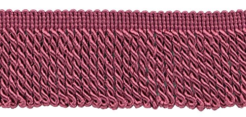 DÉCOPRO 2 1/2" (6cm) Bullion Fringe Trim (Style# EF25) Cranberry Red #E11 (Deep Red) 5 Yards (4.5m/15 ft) - color: Cranberry Red #E11 (Deep Red), size: 2 1/2" (6cm)