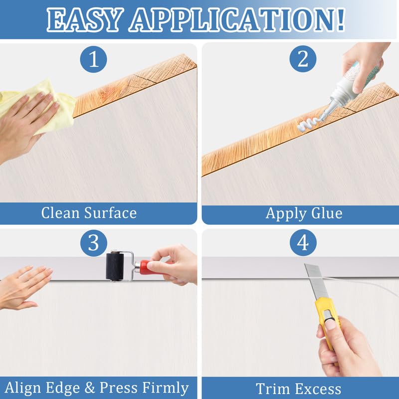 Pure White Edge Banding, 15/16 inch X 200 ft PVC Edge Banding Tape, 1mm Thick Non-Glued White Edging Bulk Roll for Full Kitchen Renovation, Wardrobes & Commercial Cabinetry - color: Pure White, size: 15/16 inch X 200 ft