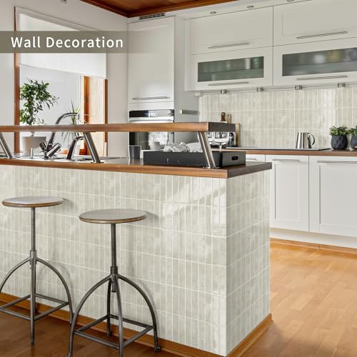 10 Sheets Upgraded Thicker Design Subway Tile Peel and Stick Backsplash - color: Beige