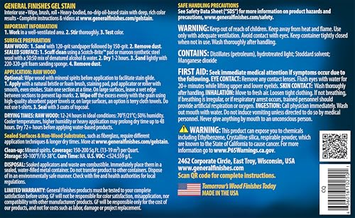 General Finishes Oil Base Gel Stain, 1 Pint, Candlelite - color: Candlelite, size: 1 Pint
