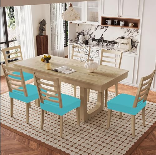Smiry Waterproof Seat Covers for Dining Room Chairs, Set of 2 - color: Aqua, size: Set of 2