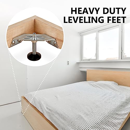POWERTEC Corner Leveling Feet 12PK, Heavy Duty Adjustable Corner Bracket Levelers with Nylon Foot for Cabinets, Vanities, Furniture & Shelves (71157-P3V) - size: Set of 12, style: Corner leveling feet