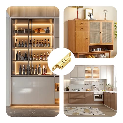 4PCS 60mm Double Ball Cabinet Catches, Bronze Roller Door Latch for Kitchen Cupboard Furniture Closet Quiet Close Design - size: 60mm