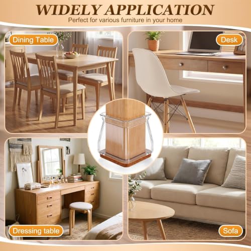 Wenqik 100 Pcs Square Chair Leg Floor Protectors Silicone Chair Leg Covers with Felt Pads Furniture Foot Cap for Hardwood Floors, Reduce Noise, Tile Wood Floor Protecttion Fit 7/8" to 1-1/4" - size: Small