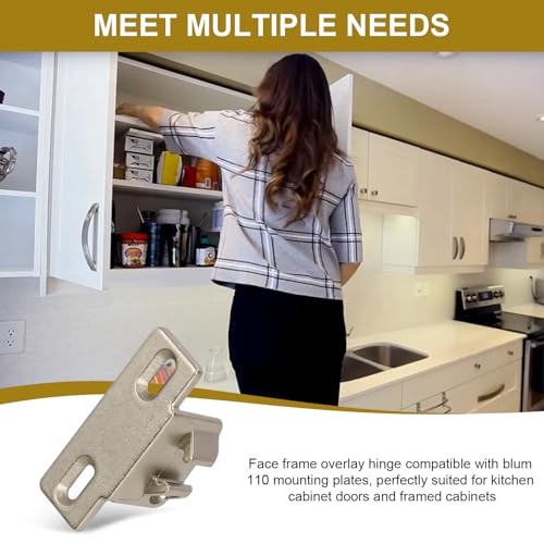 3 Pack of Hinge Mounting Plate Replacement for Blum 1 5/8" Overlay 110 Degree Compact 33 Edge, Edge Mount Plates for Blum Face Frame Overlay Hinge, Hinges for Cabinet Doors, Self Closeing Hinges