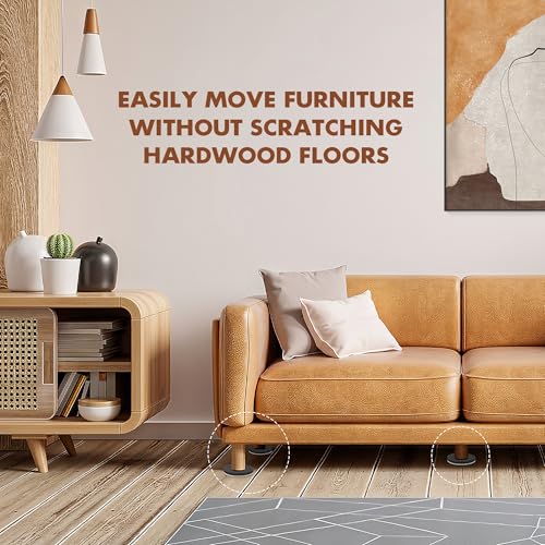 16-Pack Furniture Sliders for Hardwood Floors & Carpet, Save 80% Effort Safely and Easily, The Glide Tool Set for Heavy Furniture and Appliances, Reusable Moving Pads (8 Plastic & 8 Felt, 3.5" Slider) - size: 8 Plastic & 8 Felt 3.5" Sliders