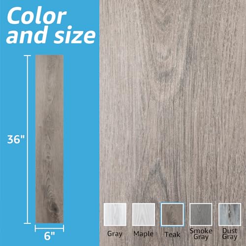 Art3d Wood Textured Peel and Stick Vinyl Floor Tiles, 40-Pack, Teak - color: Teak