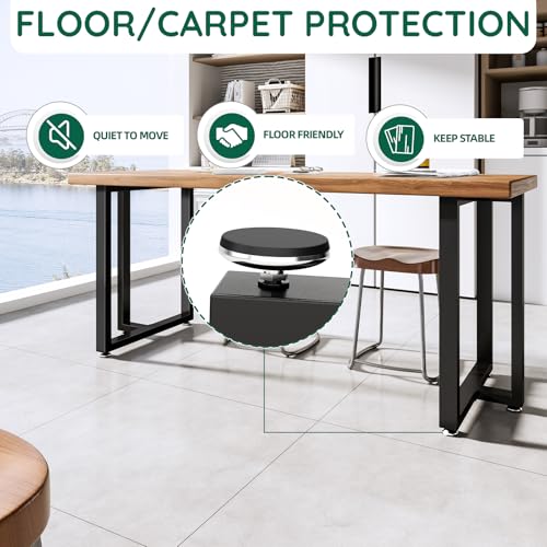 Giantjellies T Shape Heavy Duty Metal Table Legs Set of 2, 28" H×24" W Black Table Legs with Adjustable Foot Pads, 1000LBS Load Capacity for Desk Dining Bench - color: T-shape, size: 28"H24"W