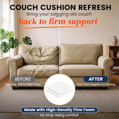 1" X 18" x 18" High Density Upholstery Foam, 2PCS Chair Cushion Replacement - size: 1" x 18" x 18" (2 Pack)