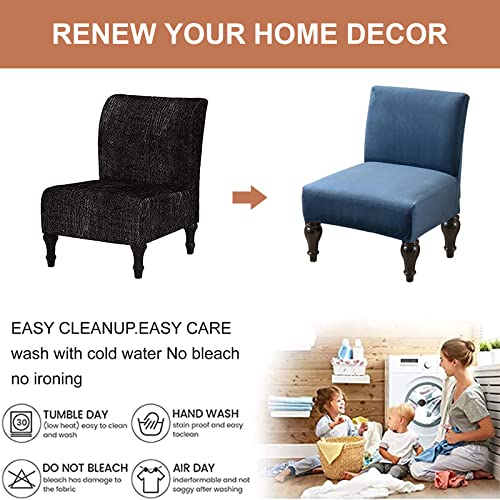 Eco-Ancheng Armless Chair Slipcover Removable Armless Accent Chairs Covers Washable Armless Slipper Chair Slipcover Printed Armless Chair Furniture Protector Covers for Living Dining Room Hotel - color: A23