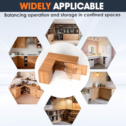 Lazy Susan Hinges, 180° & 135° Half-Overlay Corner Cabinet Hinges 4PCS - size: half-overlay