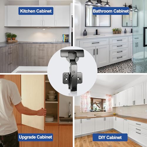 20 Pack Full Overlay Soft Close Cabinet Hinges for Kitchen Frameless Cabinets Self-Closing Concealed Hinge 110° 4D Adjustment Speed Control Ideal for Upgrading Cabinet Doors and Drawers - size: Full Overlay