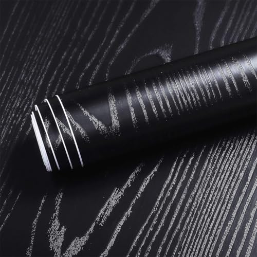Livelynine 15.8x197 Black Contact Paper Peel and Stick Countertops for Kitchen Cabinet Wallpaper Black Vinyl Countertop Wrap Waterproof Stick on Counter Top Covers Adhesive Heavy Duty Desk Covering - size: 197" x 15.8"