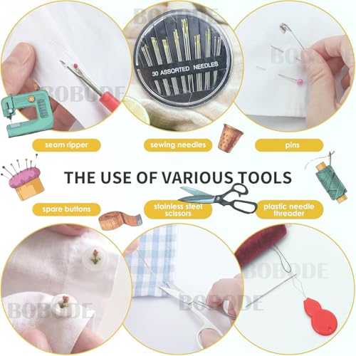 130PCS Printing Travel Sewing Kits for Adults Hand Sewing Accessories - color: 130PCS-HGXC