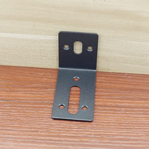 4PCS L Bracket Corner Brace, ULIFESTAR Stainless Steel Heavy Duty Black Corner Bracket,90 Degree Joint Right Angle Bracket,Metal L Brackets for Wood Furniture Bedframe Cabinet Drawer Chair with Screws - size: 59x83x1.8mm/2.3x3.3x0.1'' 6+2 Holes