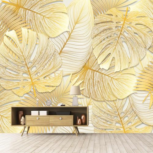 Gradually Changing Gold Texture Leaf Mural Peel and stick-85"x118" - color: ZZSL-07, size: 85"x118"