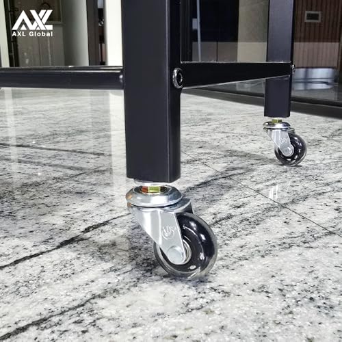 AXL M6-1.0 Threaded Stem Caster Wheels, 40mm (1.5 Inch) Inline Skate Style PU Swivel Casters, M6 Threaded Stem Caster Wheels for Tier Rolling Cart, Shelf, Furniture, Trolley (Set of 4, No Noise) - color: 1.5 Inch - Black PU, size: M6x 15mm