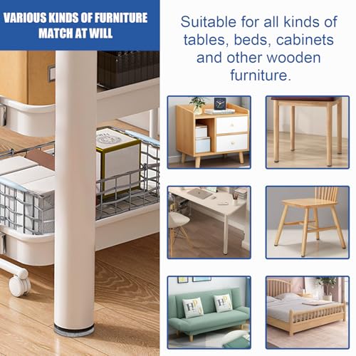 Glarks 40pcs Black 20MM Furniture Glide Screw-on Furniture Antiskid Felt Pad Slider Floor Protector for Wooden Leg Feet of Chair Table Sofa Stool