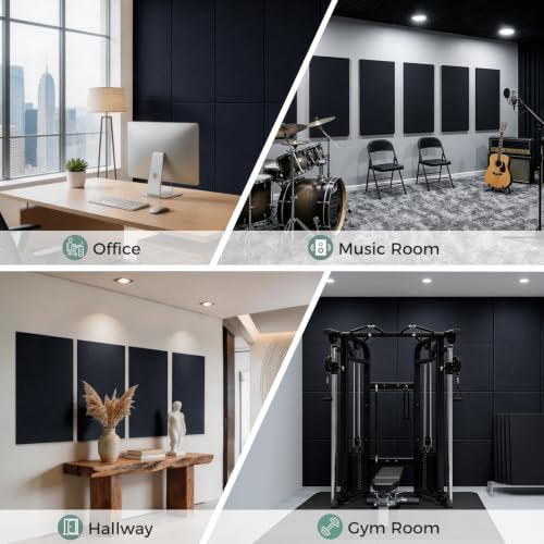 TO-TH Acoustic Wall Panels Self-Adhesive Sound Proof Panel 4 Pack,Navy Blue - color: Navy Blue, size: 4 Pack