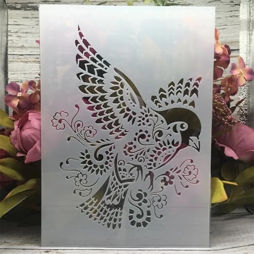 TIAMECH A4 Reusable Sparrow Stencil for Painting - style: Sparrow