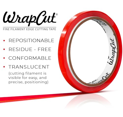 VViViD Wrap Cut 32ft (10M) Vinyl Wrap Edge Cutting Detailer Tape (2 Rolls + Squeegee) - size: 2 rolls + Squeegee