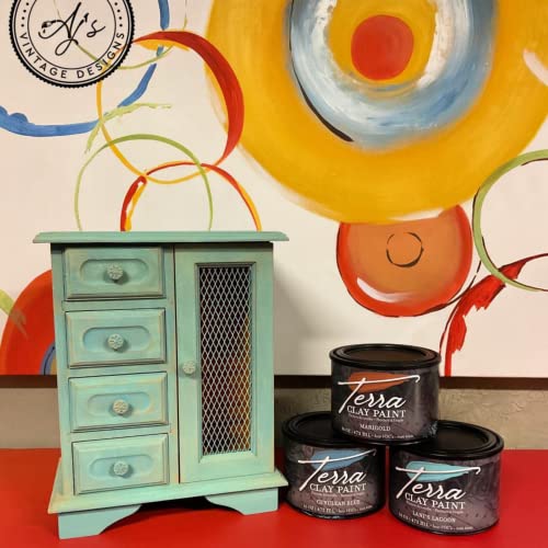 Dixie Belle Paint Company Terra Clay Paint - Cerulean Blue (4oz) - color: Cerulean Blue, size: 4 Fl Oz (Pack of 1)