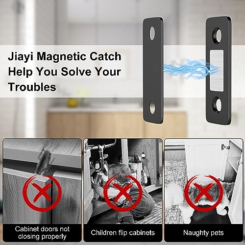 Cabinet Magnetic Catch Jiayi 6 Pack Ultra Thin Cabinet Door Magnets Stick on Drawer Magnets Cabinet Latch Magnetic Closures for Cabinets Kitchen Closet Door Closing Magnetic Door Catch Closer - size: Ultra Thin-6 Pack