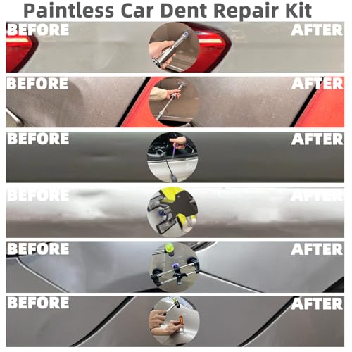 168 Pcs Paintless Dent Removal Rods, Paintless Dent Repair Tools, Black Lifter Puller Car Dent Repair Kit, Car Dent Puller with Manganese Steel Material, Dent Removal Kit for Dent Repair