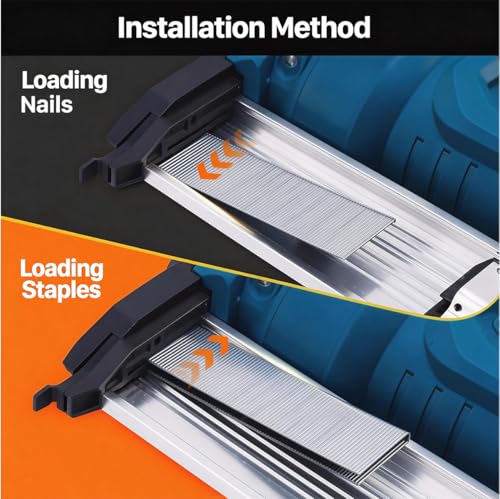 Brad Nailer Electric, 18 Gauge Brad Nail Gun, 2-in-1 Brad Nailer with 800pcs Nails&Staples, Nail Gun with 2×2.0Ah Batteries, for Woodworking, Home Improvement JOVANT