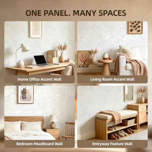 WADILE Peel and Stick Concrete Wall Panels 11.8"x23.6" PVC Faux Tile - color: White, size: 20 Pack