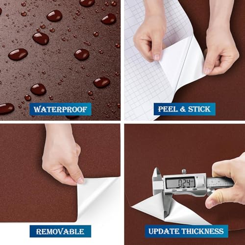 FunStick 16"x240" Removable Dark Red Peel and Stick Wallpaper Red Contact Paper Peel and Stick Cabinet Covering Waterproof Renter Friendly Wall Paper for Kitchen Counter Desk Bathroom Wallpaper Roll - color: Dark Red, size: 15.8" x 240"