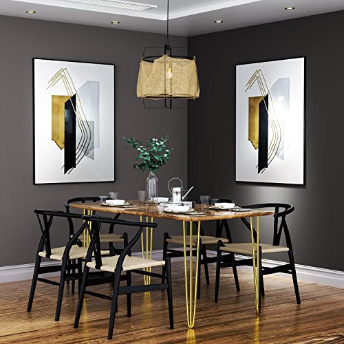 Osring 34 Inch Furniture Hairpin Legs Gold,1/2" Dia 3-Rods Metal Table Feet - color: Gold, size: 34 Inch