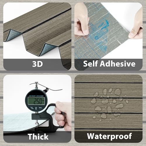 Dark Brown 3D Wood Slat Wall Panel Wallpaper Peel and Stick - color: Dark Brown