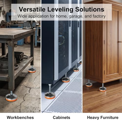 Heavy Duty M16 Thread Leg levelers,2600 lb Capacity,2Pack