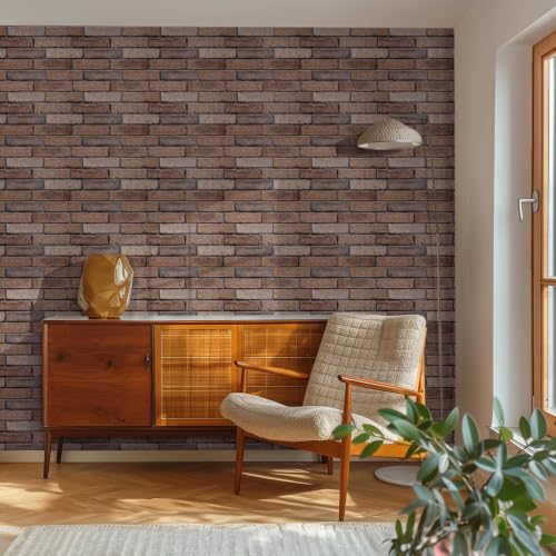 Commomy 3D Faux Brick Wall Panels -Thin Urltra PVC 10pcs 15.74" x 11.8" - color: Faux Brick-P