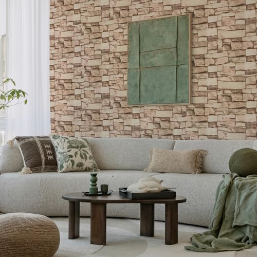 Peel and Stick 3D Foam Stone Wall Panels, Self Adhesive Wallpaper - color: Rock Brick, size: 30 PACK